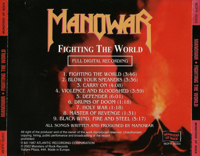 Manowar fight. Группа Manowar 1987. Manowar Fighting the World 1987. Мановар альбом 1987. Manowar 1987 Fighting the World обложка альбома.